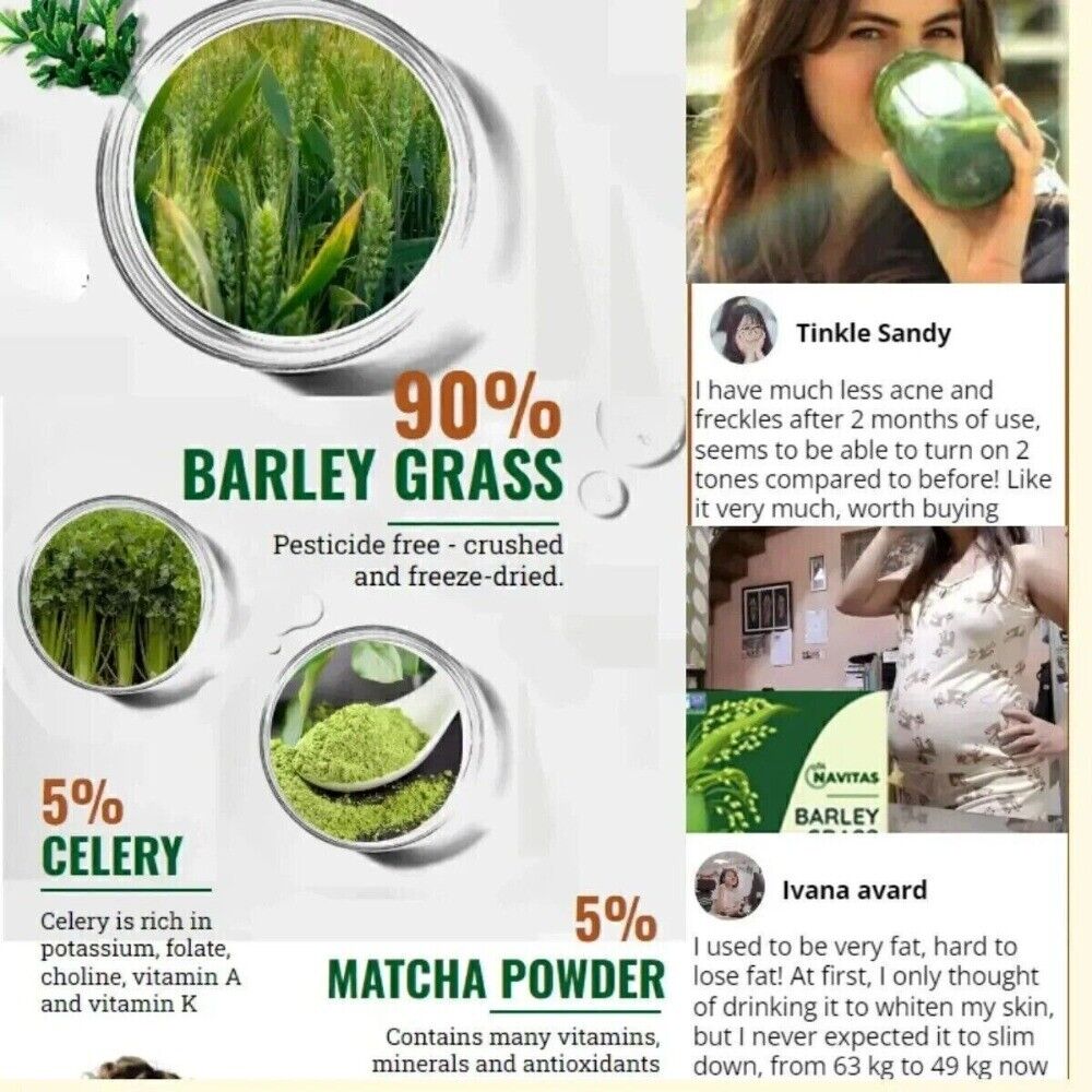 Navitas Organic Barley Grass Powder 3gx20 Pure Natural 1/2/3 Box
