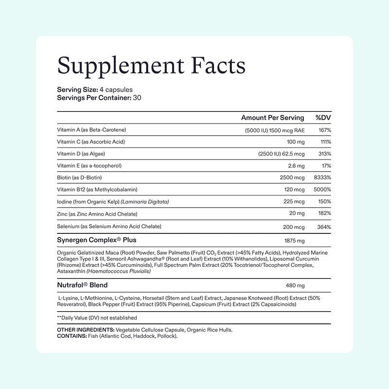Premium Women’s Balance Hair Growth Supplements - Ages 45 and up - NEW-