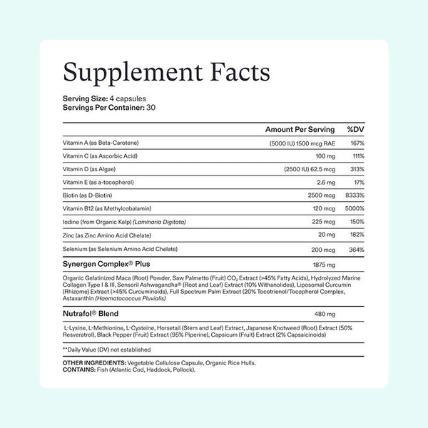 Premium Women’s Balance Hair Growth Supplements - Ages 45 and up - NEW-