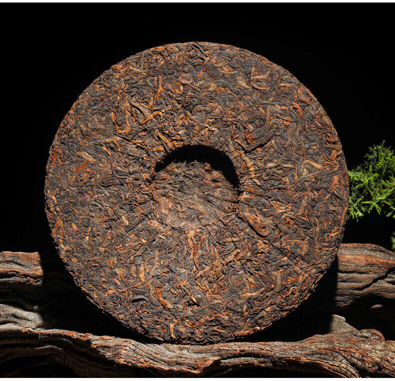 357g Brown Mountain Ancient Tree Ripe Tea Cake Yunnan Pu'er Ripe Tea