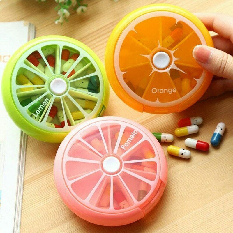 7 Day Medicine Pill Holder New Weekly Rotating Pill Splitter Tablet Storage Case Main image