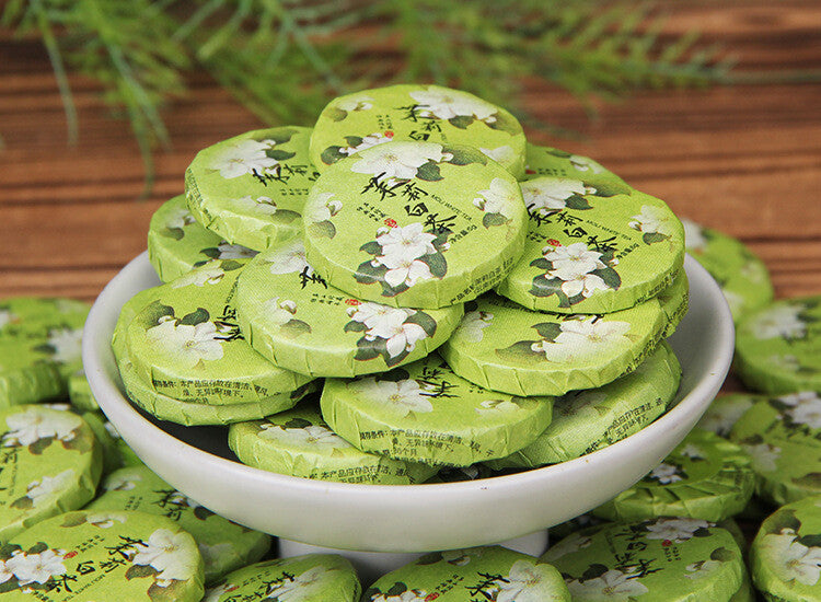 Yunnan Old White Tea White Tea Jasmine Flower Tea Premium Compressed Tea Cakes