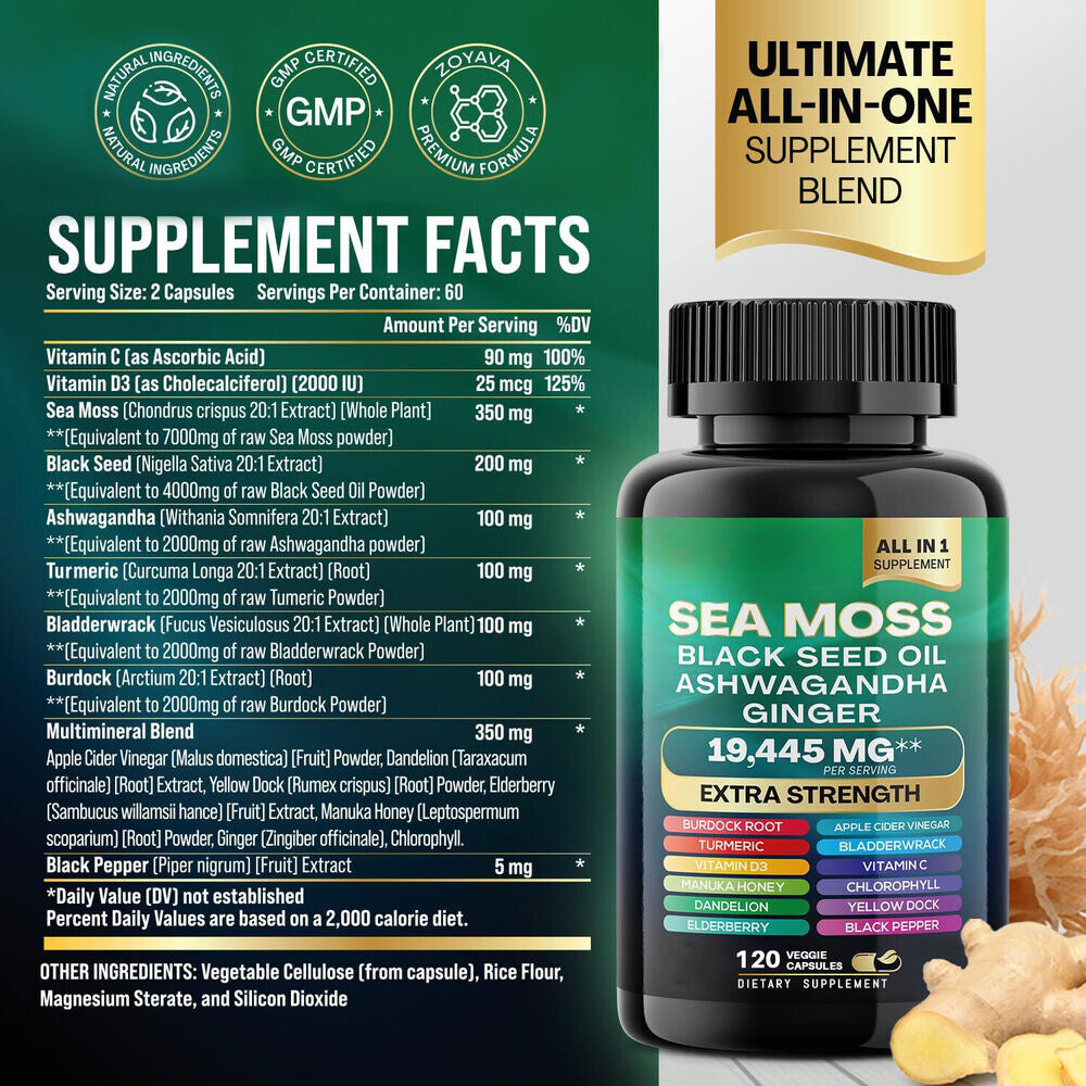 Sea Moss Bundle Black Seed Multivitamin & Shilajit Power Combo Secondary image