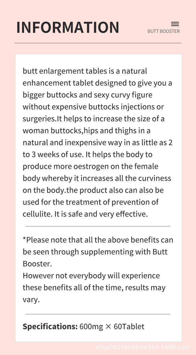 Booty Enlarger Booster Pills Bigger Butt Lift Glutes Hips Thighs Enlargement2pcs