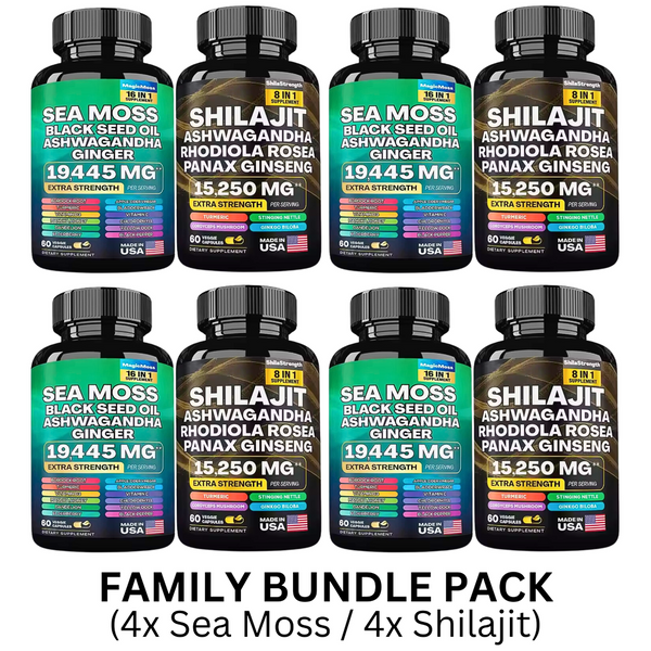 100% Dynamic Vitality Bundle - Sea Moss Multivitamin & Shilajit Power Combo