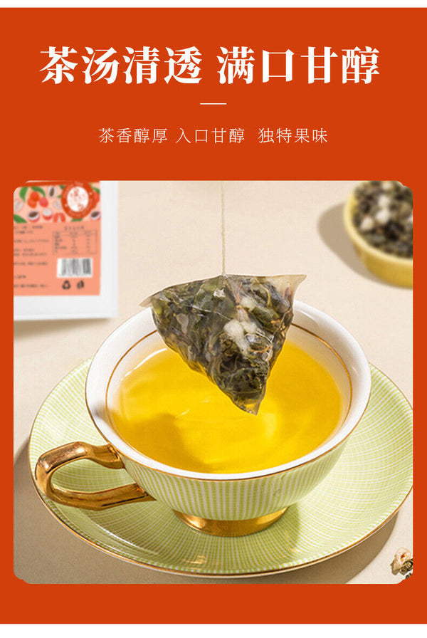 Healthy Lychee Oolong Tea Bags: Cold & Hot Brew, Herbal Drink