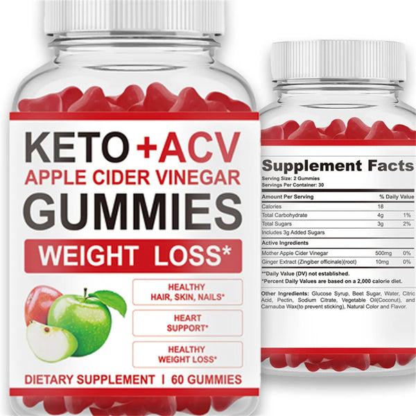 Keto Acv Gummy Candy Apple Cider Vinegar Gummies Hair Skin Nails and Weight Loss