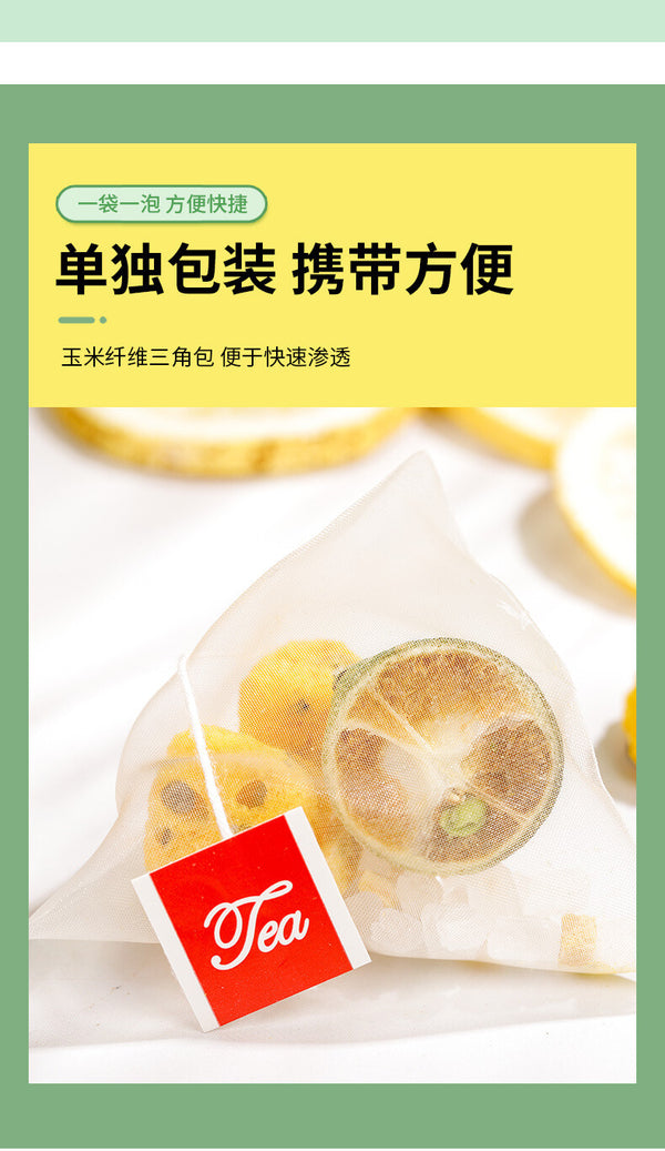 Cold Brewed Tea Triangular Tea Bags Fruit Infusion Kumquat Lemon Passion Fruit