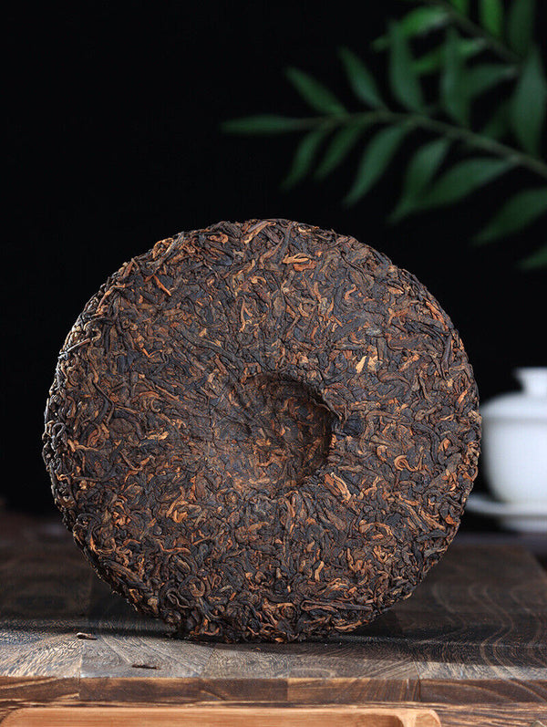 Yunnan Pu'er Tea Leaves Yiwu Golden Bud 357g Ripe Tea Cake