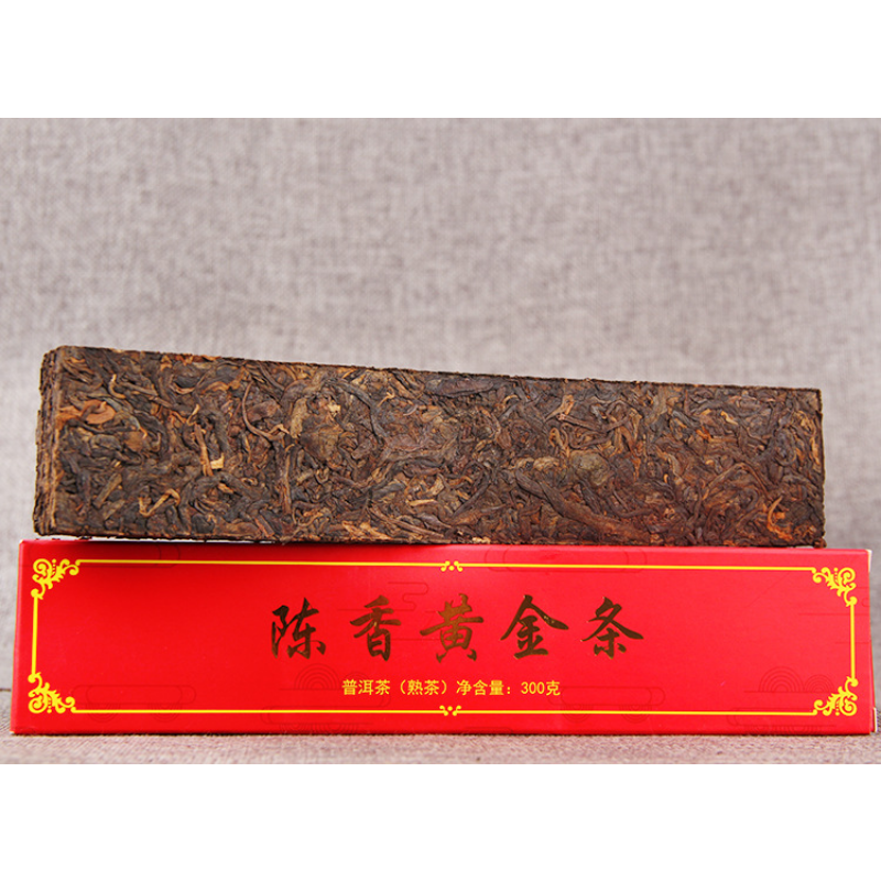 TeaAncient Tree Pu'er Tea Black Tea 300g Puerh Ripe Tea Aged Golden Bar Spring Tea