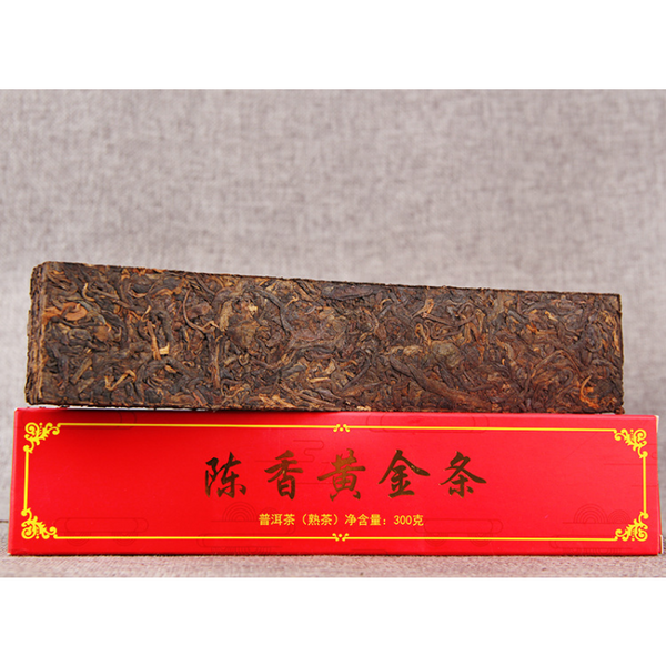 TeaAncient Tree Pu'er Tea Black Tea 300g Puerh Ripe Tea Aged Golden Bar Spring Tea