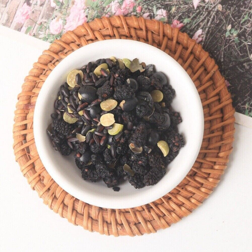 Wu Mi Five Black Tea Bags 20 Pack with Black Beans Goji Mulberry Herbal