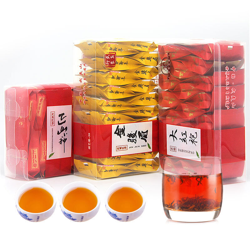 JinJunMei Zheng Shan Xiao Breed Black Tea Dahong Pao Oolong Jasmine Tea Bags 40g Main image