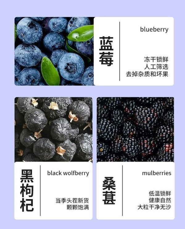 Blueberry, Mulberry & Black Goji Tea - Herbal Tea Bags for Women, Cold Brew