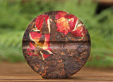 Fragrant Flower Tea Yunnan Pu-erh Tea Cake with Rose Petals Aged Rose Pu-erh Tea