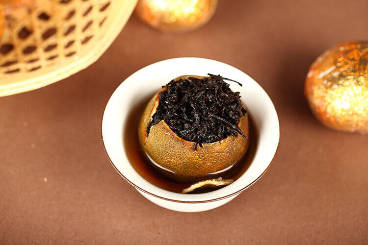 500g Chen Pi Pu'er Ripe Tea Yunnan Tea Healthy Drink 500g大红柑 315橘普