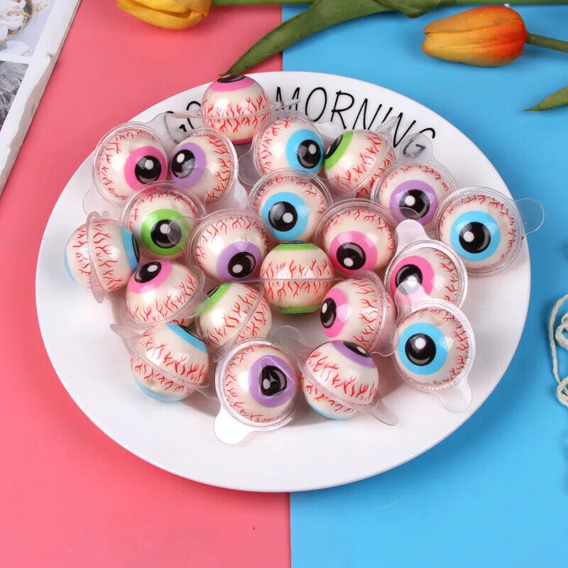 Funny Spherical Gum Eyeball Gummy Candy 30pcs Fruit Flavored 3D Gummy Ball Candy