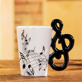 Music Violin Guitar Ceramic Drinkware Mug Coffee Tea Milk Stave Cups with Handle