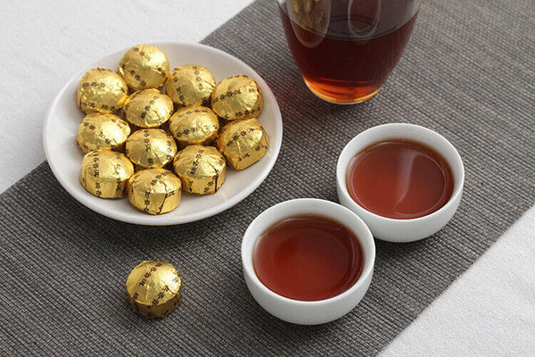 500g Pu-erh Tea Aged Pu-erh Ripe Tea Glutinous Aroma Small Golden Tuo (RX)