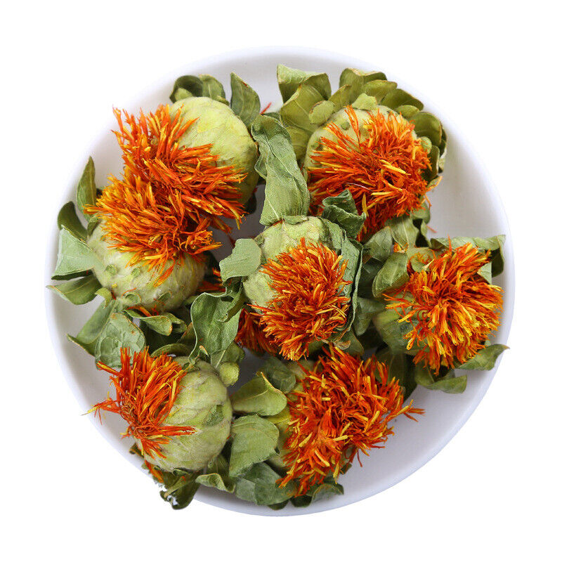 Straw Saffron Heads Straw Saffron Orange Pineapple Dried Flowers 500g