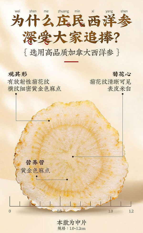 Zhuangmin American Ginseng Slices Chinese Health Tea Canada Raw Materials