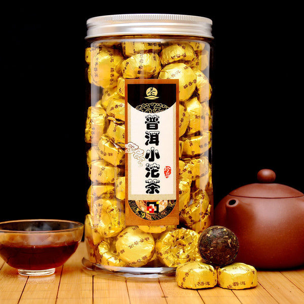 Menghai Aged Ripe Tea Black Tea Yunnan Pu-erh Tea Mini Golden Tuo Cake