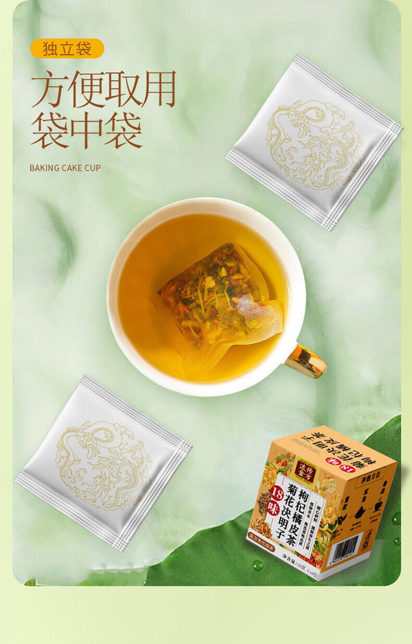 Chrysanthemum Cassia Berries Wolfberry Orange Peel Tea Dandelion Tea 18 Flavours