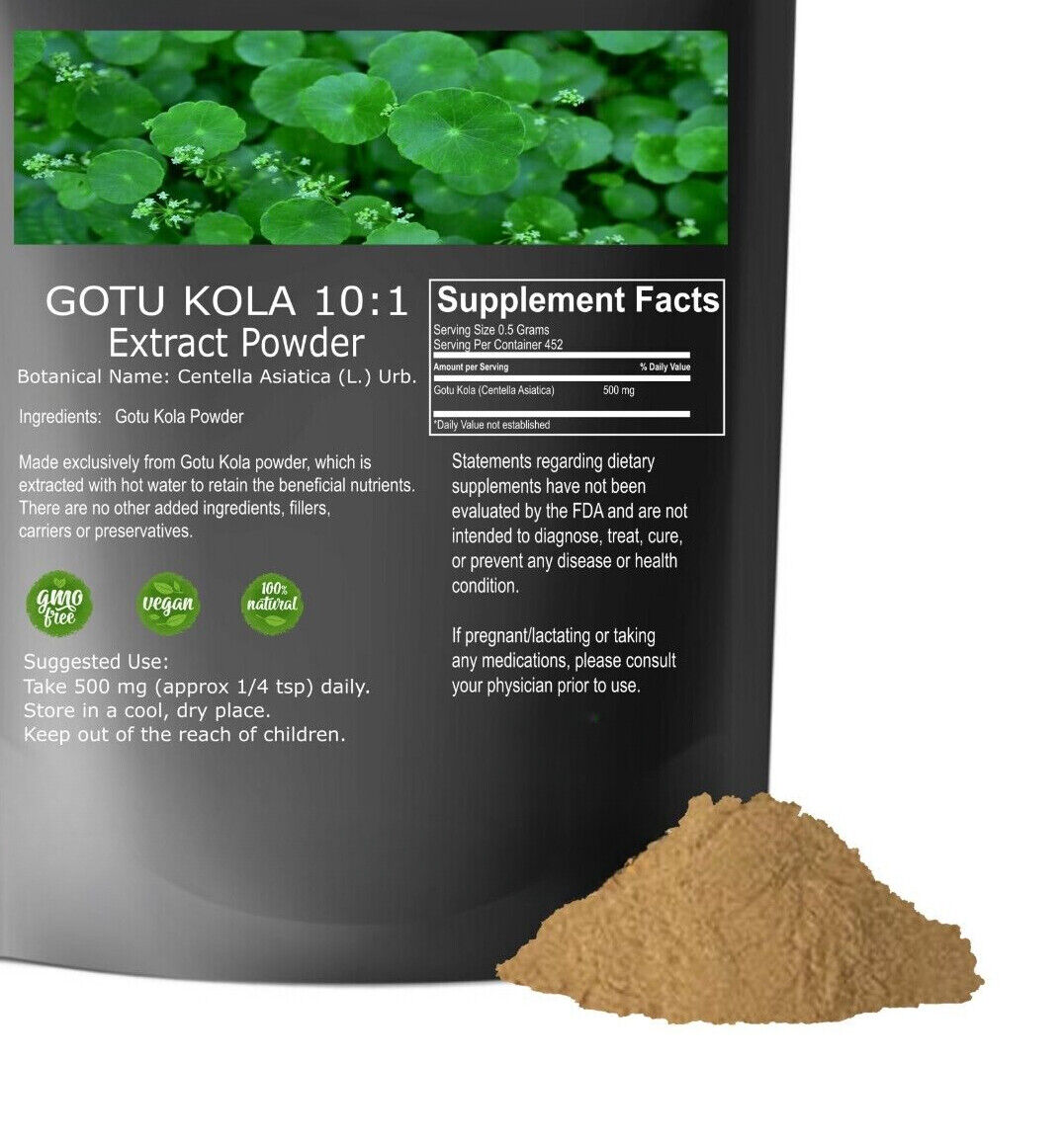 Gotu Kola Extract Powder 17.6oz Centella Asiatica Main image