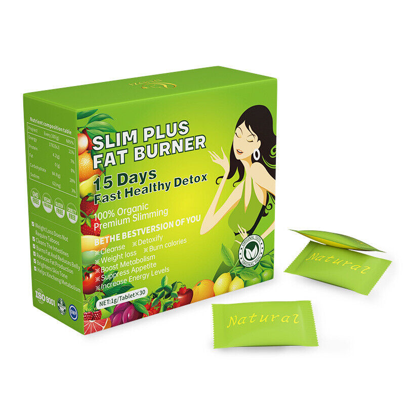 SLIM PLUS Fat Burner Detox Tablets Glutathione & Turmeric 30 Tablets