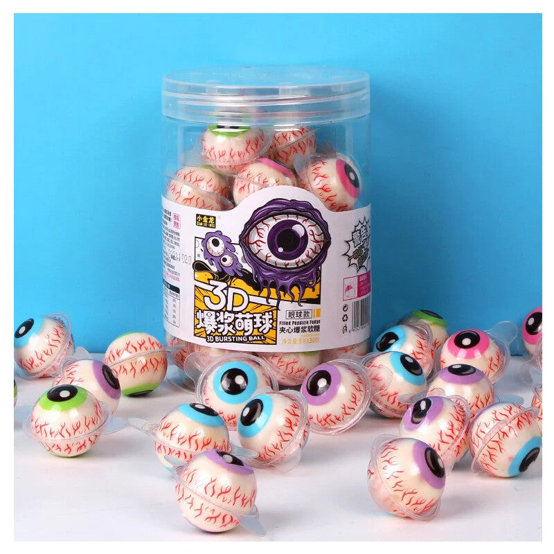 Funny Spherical Gum Eyeball Gummy Candy 30pcs Fruit Flavored 3D Gummy Ball Candy