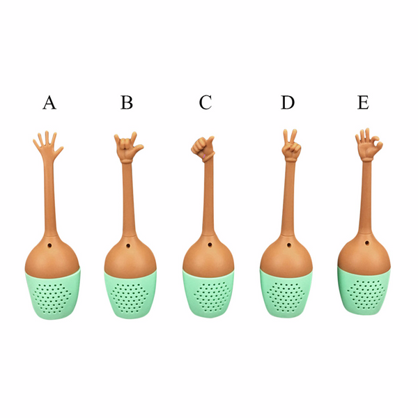 Funny Hand Gestures Silicone LooseLeaf Spice Tea Infuser Tea Strainer Diffuser