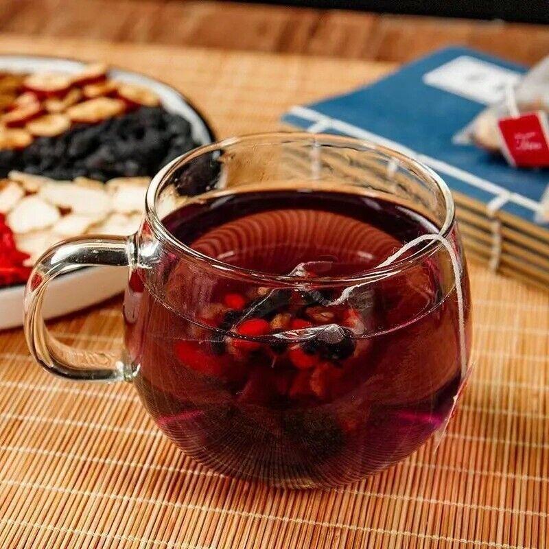 Natural Ginseng Mulberry Black Goji Berry Red Date Dried Health Tea -100g
