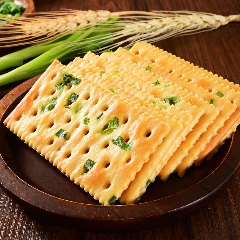 Scallion Savory Soda Crackers Independent Pack Healthy Tea Time Treat