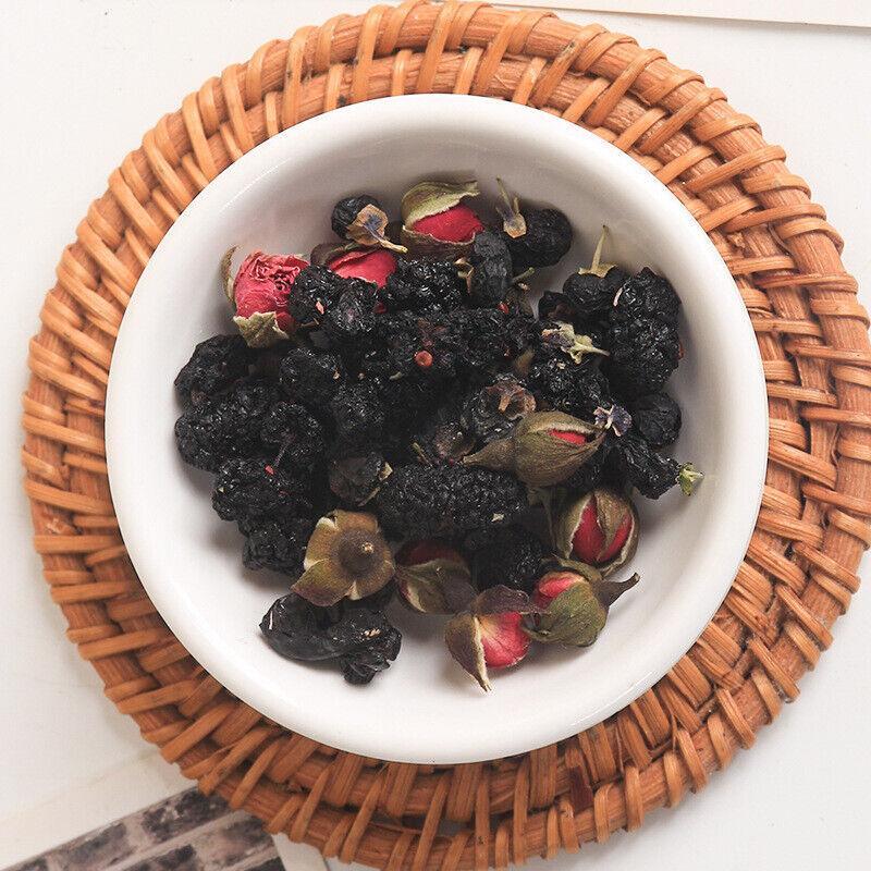 Natural high-quality Muse Tea Health Tea Black Wolfberry Mulberry Rose Tea