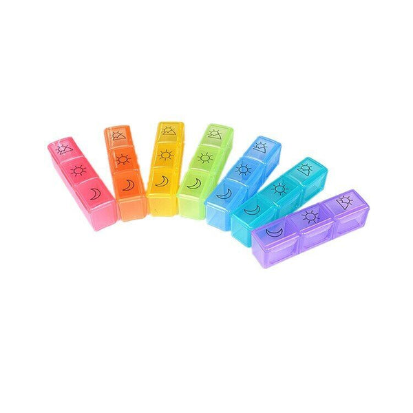 Medicine Cases 1Pc 7 Days 21 Grids Handy Seven Colors Travel Kit Classification
