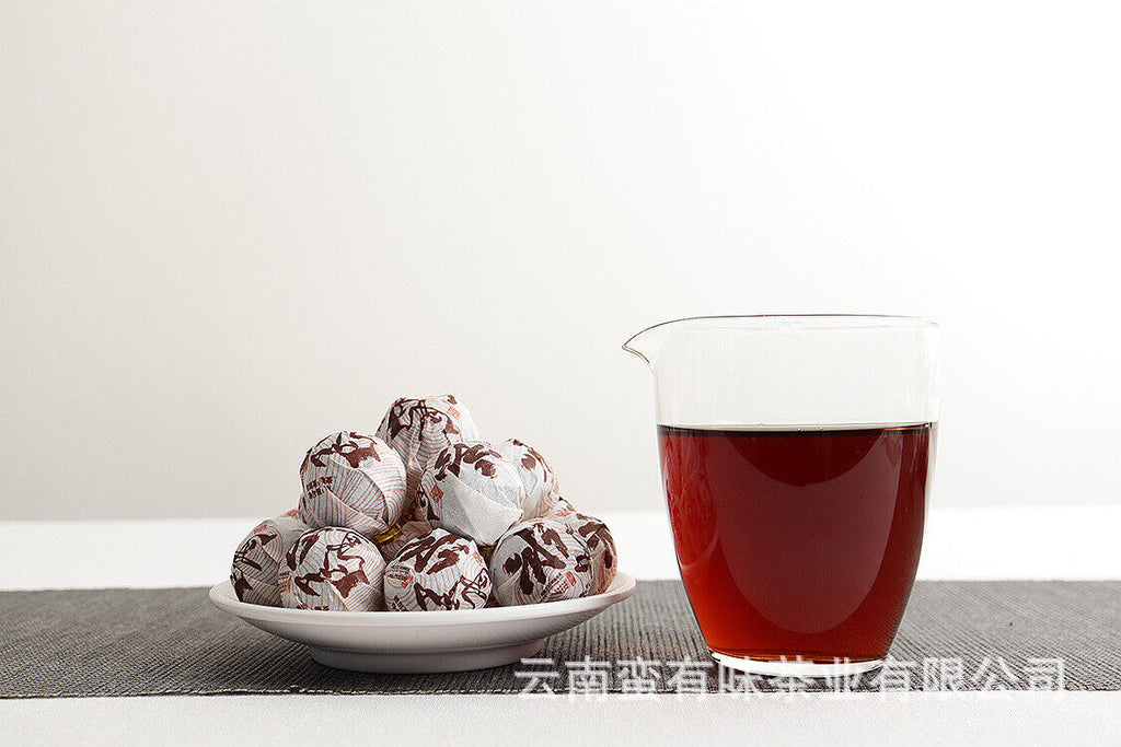 500g Yunnan Pu'er Tea Icelandic Ripe Dragon Pearl 8g Ripe Tea Thin Slices