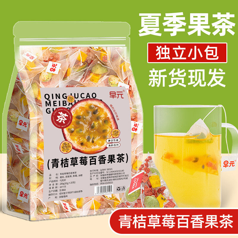 Strawberry, Green Orange, Passion Fruit Tea Freeze-Dried Fruit Tea Bags Summer