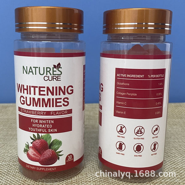 Collagen Whitening Gummies Strawberry Flavor Natural Gummy Candies