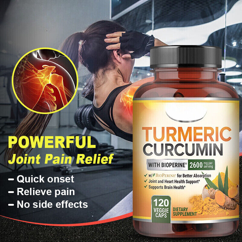 Turmeric Curcumin Highest Potency 95% 2600mg with BioPerine Black Pepper Extract