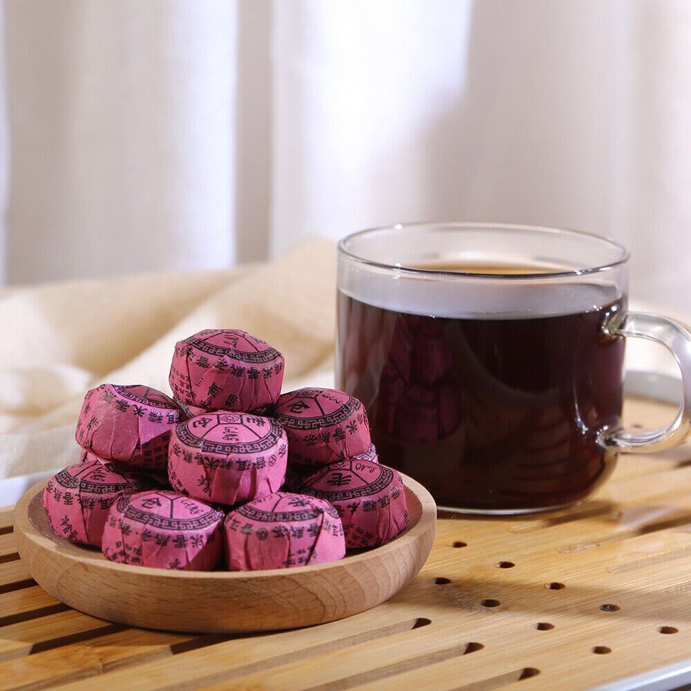 Laocang 2015 Ripe Puerh Mini Tuocha 100g Double Rose Flavor Aged Shu Puer