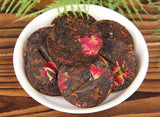 Fragrant Flower Tea Yunnan Pu-erh Tea Cake with Rose Petals Aged Rose Pu-erh Tea
