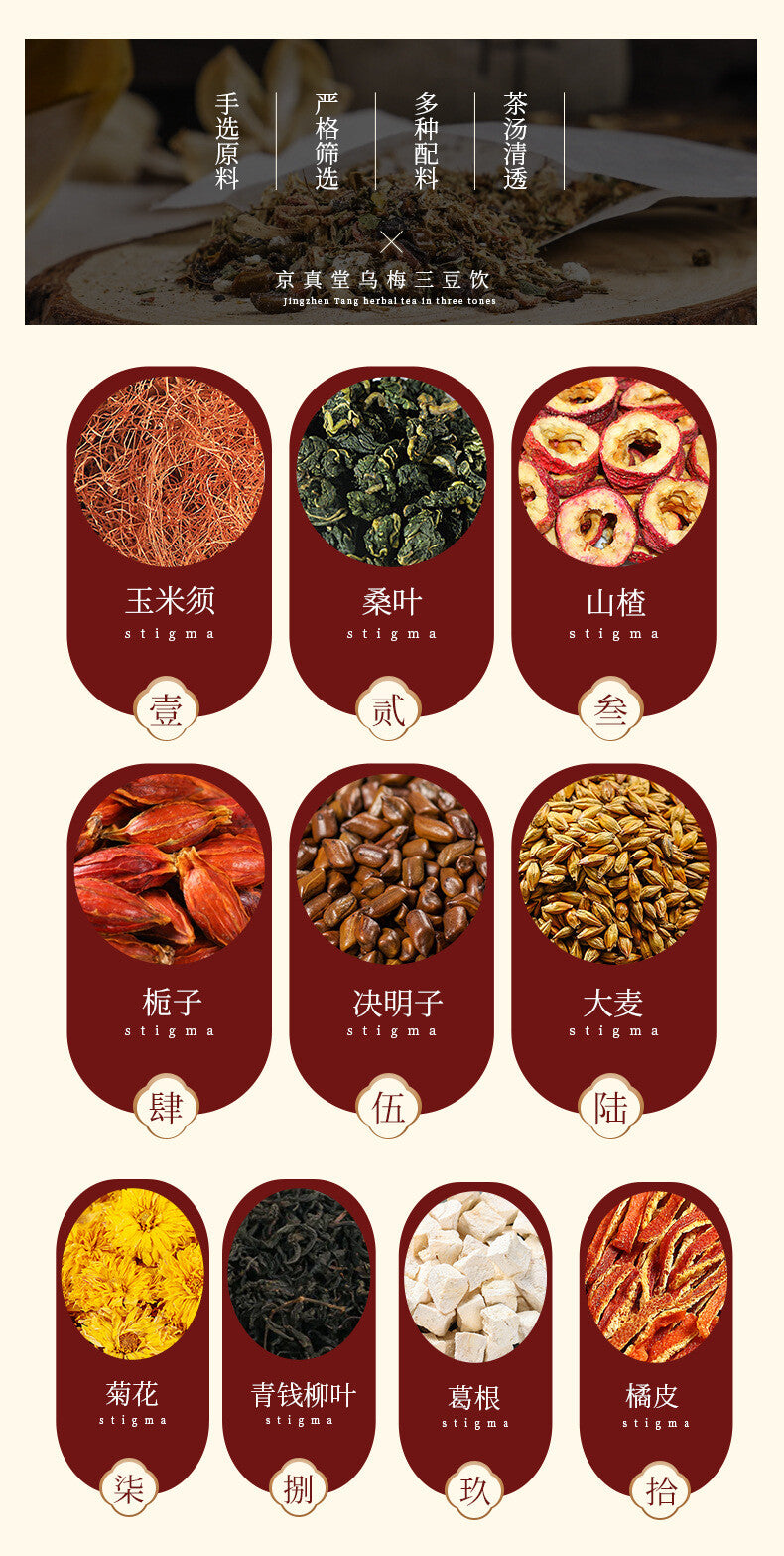 Herbal Detox Tea with Mulberry Chrysanthemum Corn Silk and Ginkgo in Kraft Paper
