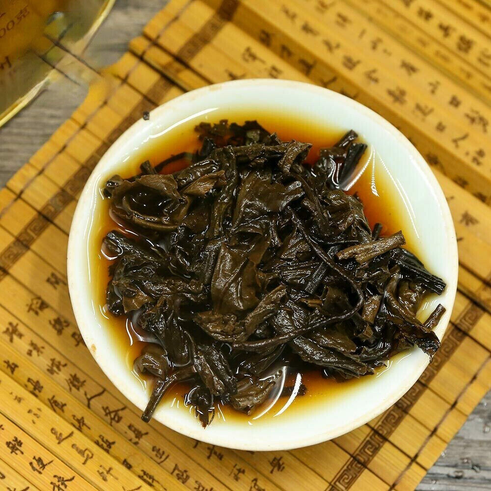 200g Three Cranes Loose Dark Tea Guangxi Liubao Box Tea Hei Cha Golden Jar