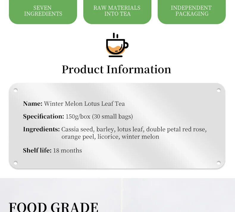 Winter Melon Lotus Leaf Tea Healthy Herb Tea Bag 150g/30 Bags