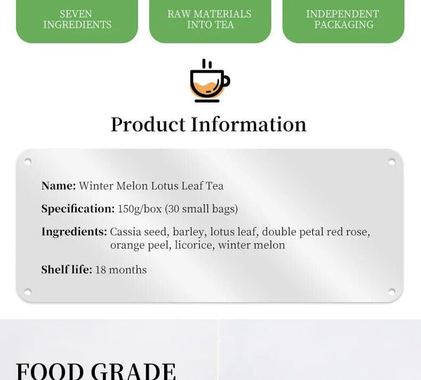 Winter Melon Lotus Leaf Tea Healthy Herb Tea Bag 150g/30 Bags