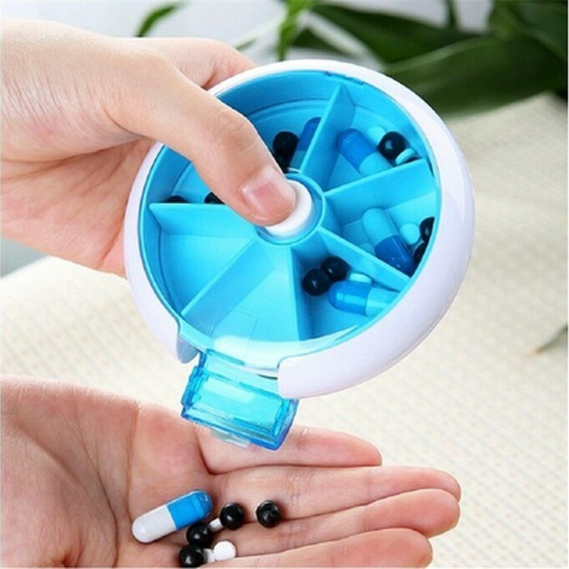 1Pc Weekly Rotating Pill Box Travel Pill Dispenser 7 Days Medicine Pill Holder Main image