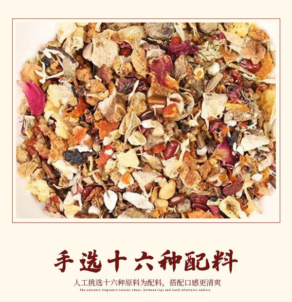 Herbal Red Beauty Tea with Rose Lily and Mulberry for Women in Kraft Paper Bag
