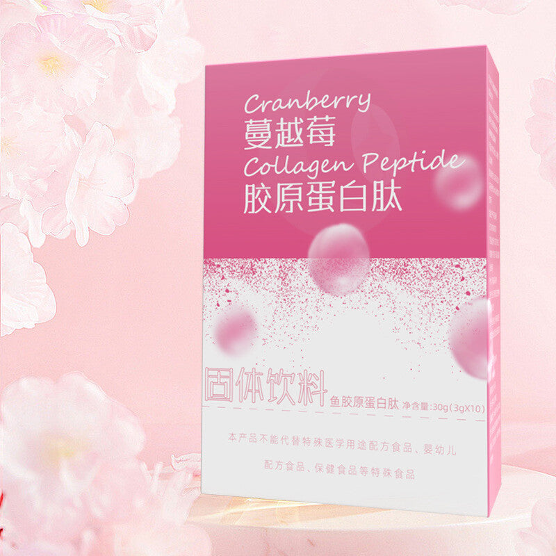 Solid Drink Supplement for Skin Health Cranberry Collagen Peptide Powder