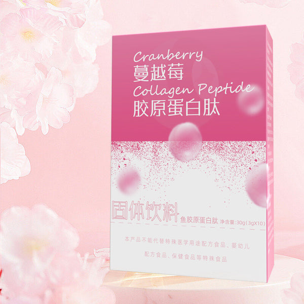 Solid Drink Supplement for Skin Health Cranberry Collagen Peptide Powder