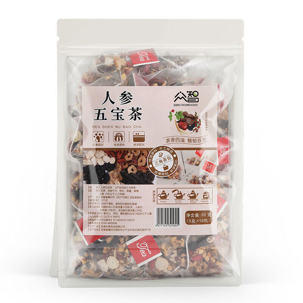Ginseng Fünf Schätze Tee, Getrocknete Maca, Maulbeere, Wolfsbeere, Rote Dattel